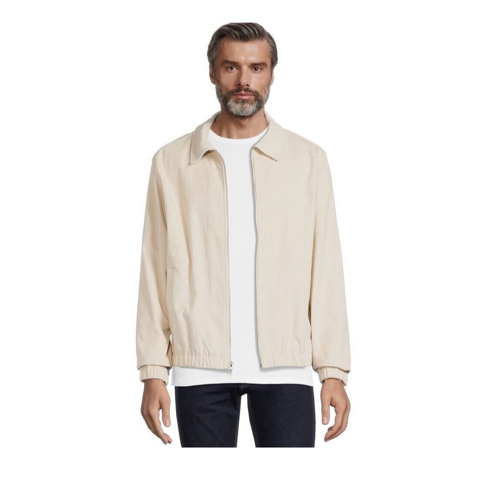 NEW MEN George Cream Soot Corduroy Full Zip Jacket Medium - Picture 12 of 14